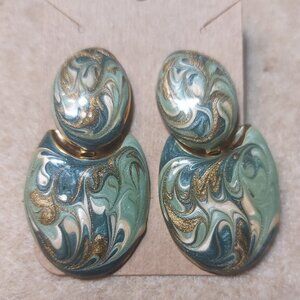 vintage enamel earrings from the 80s for pierced ears